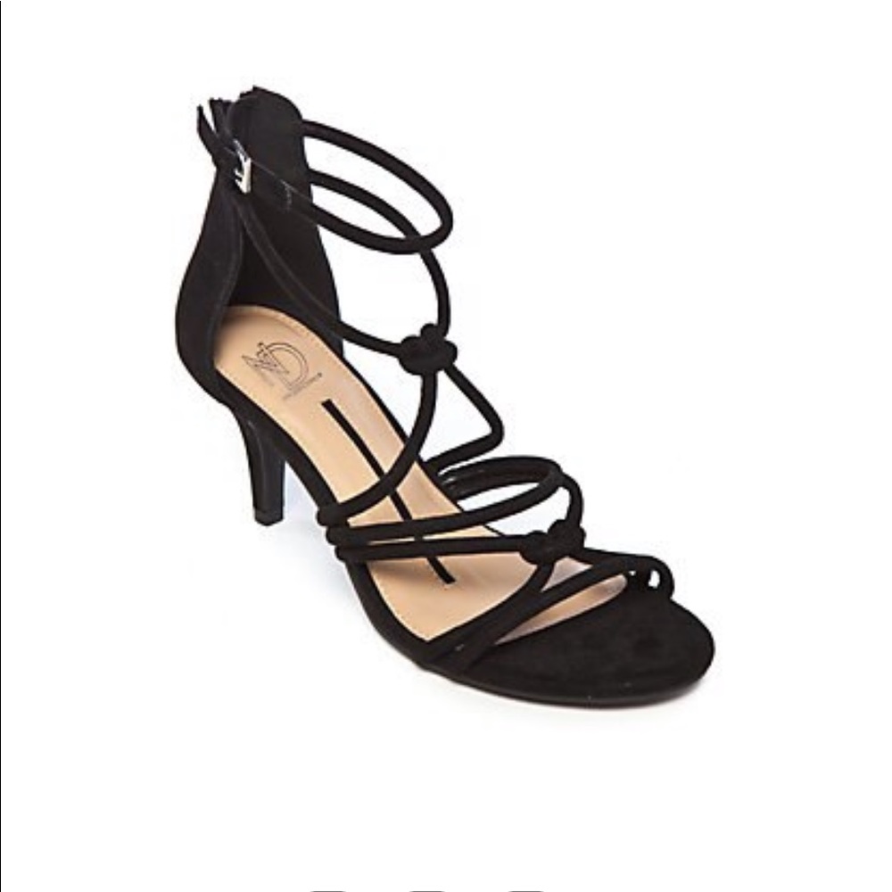 Black suede strappy heel